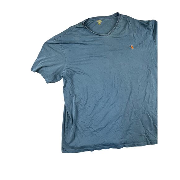 Men’s Polo Ralph Lauren 2XLT Blue V Neck Short Sleeve T Shirt Excellent - Picture 5 of 9